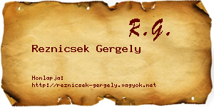 Reznicsek Gergely névjegykártya
